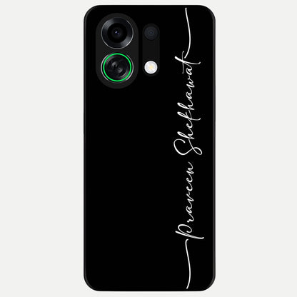  Black Tune Custom Name Glass Case For Oppo K13 Turbo back cover – full design glossy printed glass finish