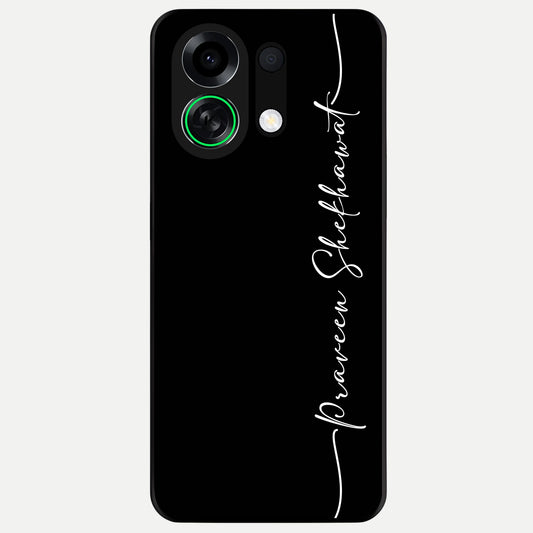  Black Tune Custom Name Glass Case For Oppo K13 Turbo back cover – full design glossy printed glass finish