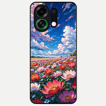  Blossom Sky Field Glass Case For Oppo K13 Turbo back cover – full design glossy printed glass finish