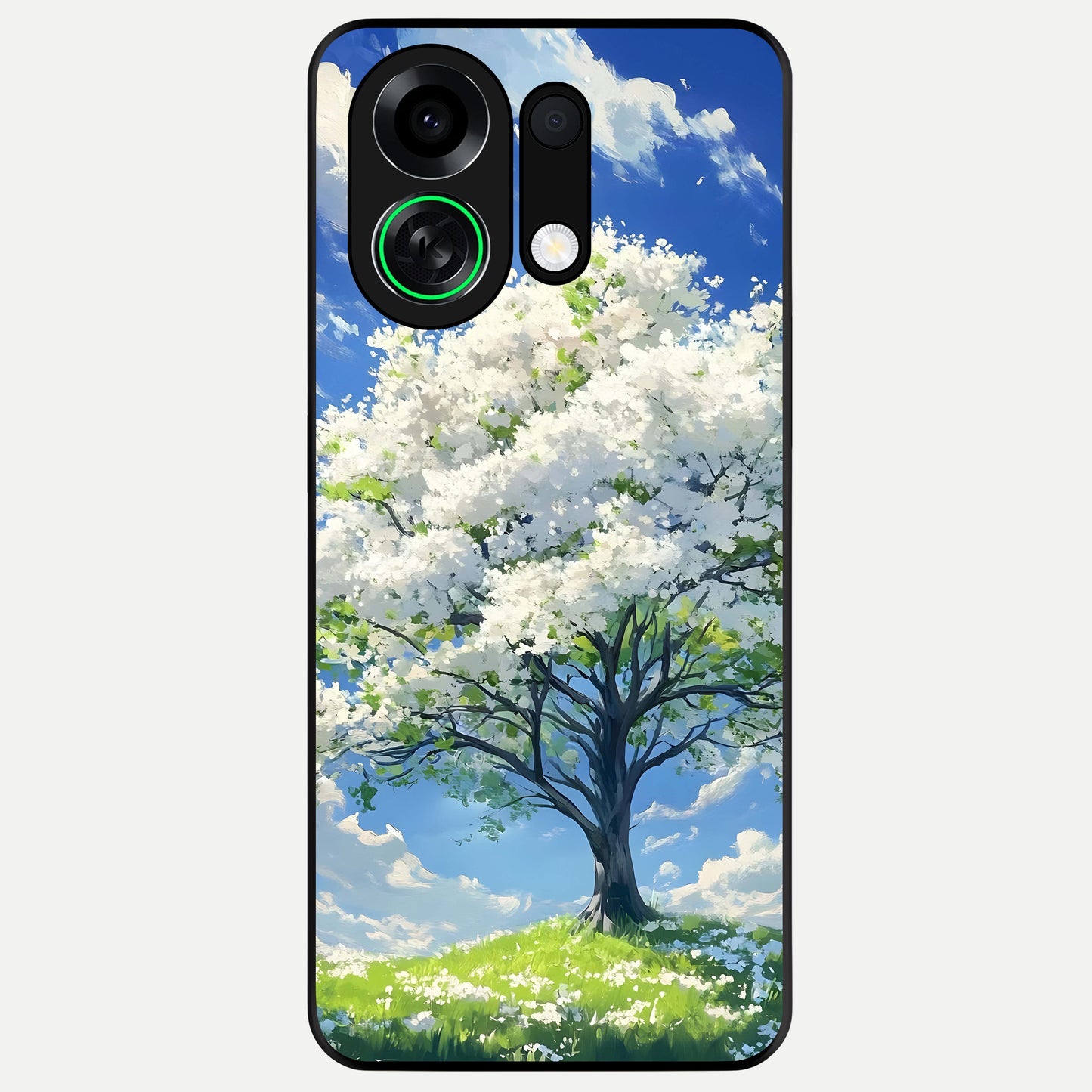  Blossom Sky Serenity Glass Case For Oppo K13 Turbo back cover – full design glossy printed glass finish