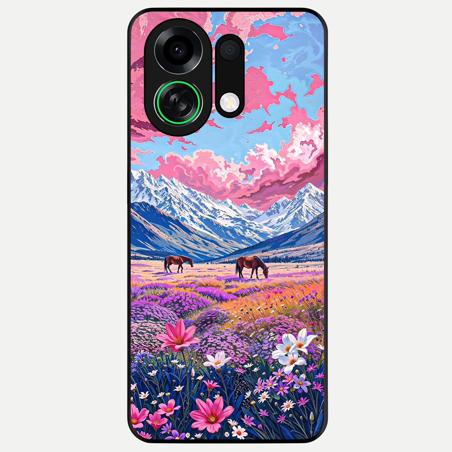  Blossom Valley Dream Glass Case For Oppo K13 Turbo back cover – full design glossy printed glass finish