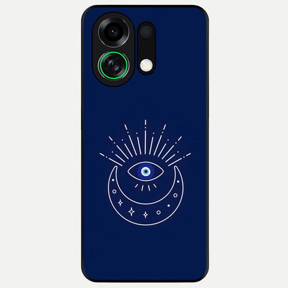  Blue Evil Eye Glass Case For Oppo K13 Turbo back cover – full design glossy printed glass finish