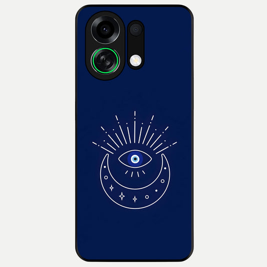 Blue Evil Eye Glass Case For Oppo K13 Turbo back cover – full design glossy printed glass finish