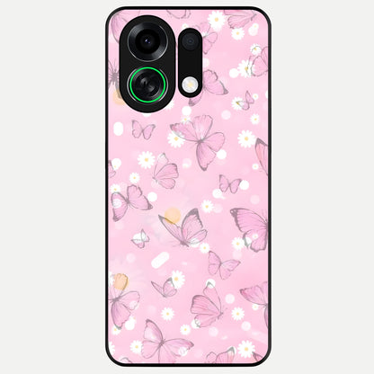  Blush Butterfly Garden Glass Case For Oppo K13 Turbo back cover – full design glossy printed glass finish