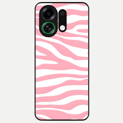  Blush Zebra Flow Glass Case For Oppo K13 Turbo back cover – full design glossy printed glass finish