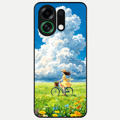  Breezy Meadow Ride Glass Case For Oppo K13 Turbo back cover – full design glossy printed glass finish