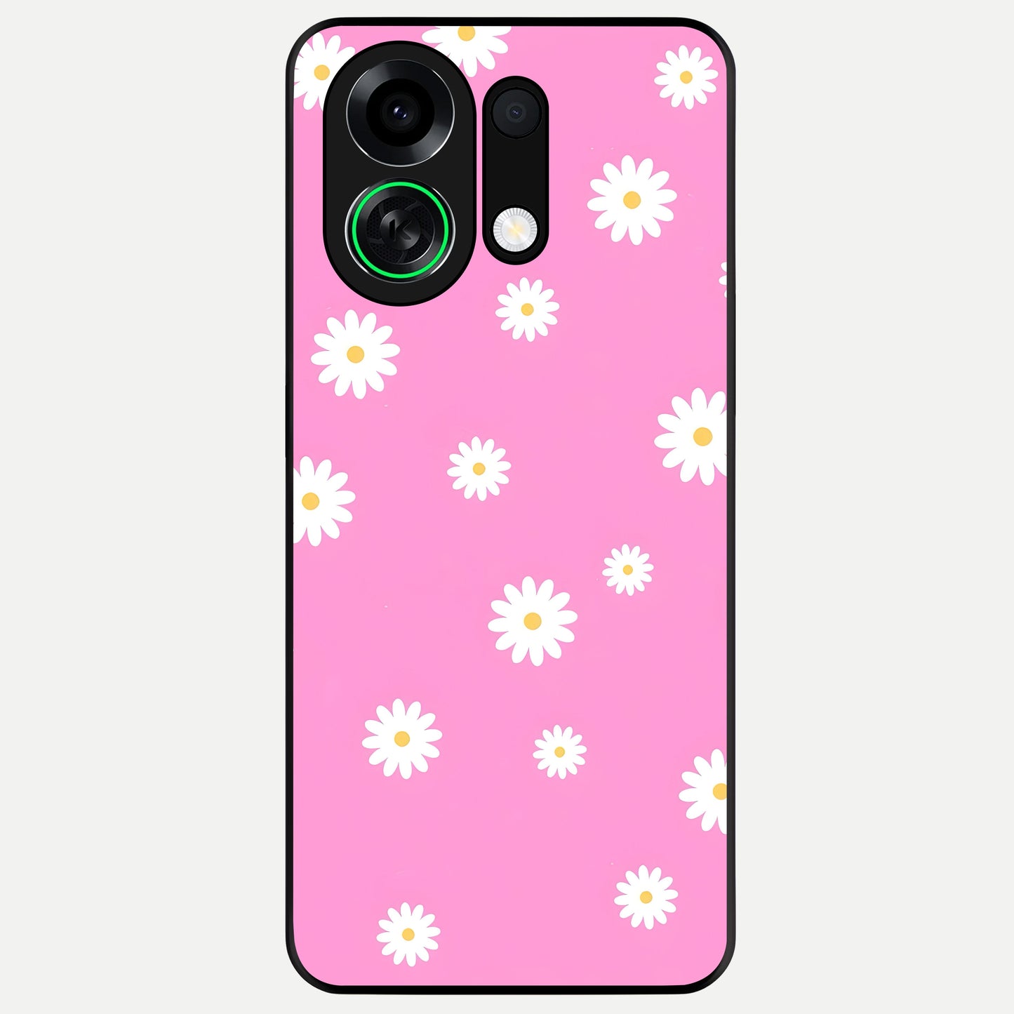 Bubblegum Daisy Pop Glass Case For Oppo K13 Turbo back cover – full design glossy printed glass finish