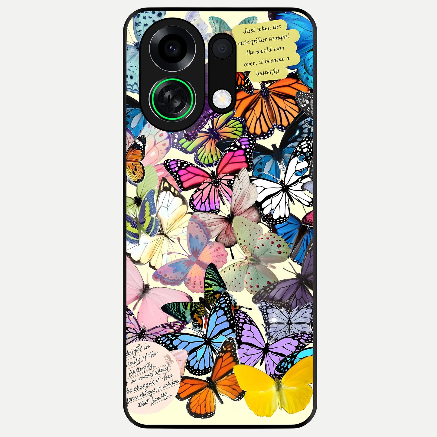  Butterflies Petal Dream Glass Case For Oppo K13 Turbo back cover – full design glossy printed glass finish