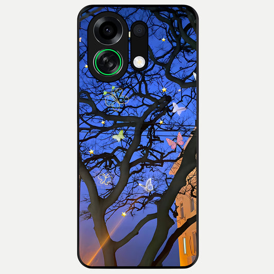  Butterfly Night Magic Glass Case For Oppo K13 Turbo back cover – full design glossy printed glass finish