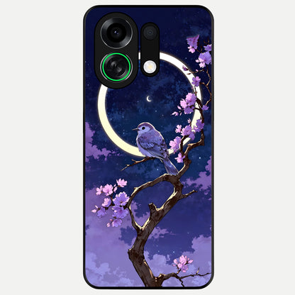  Celestial Bird Blossom Glass Case For Oppo K13 Turbo back cover – full design glossy printed glass finish