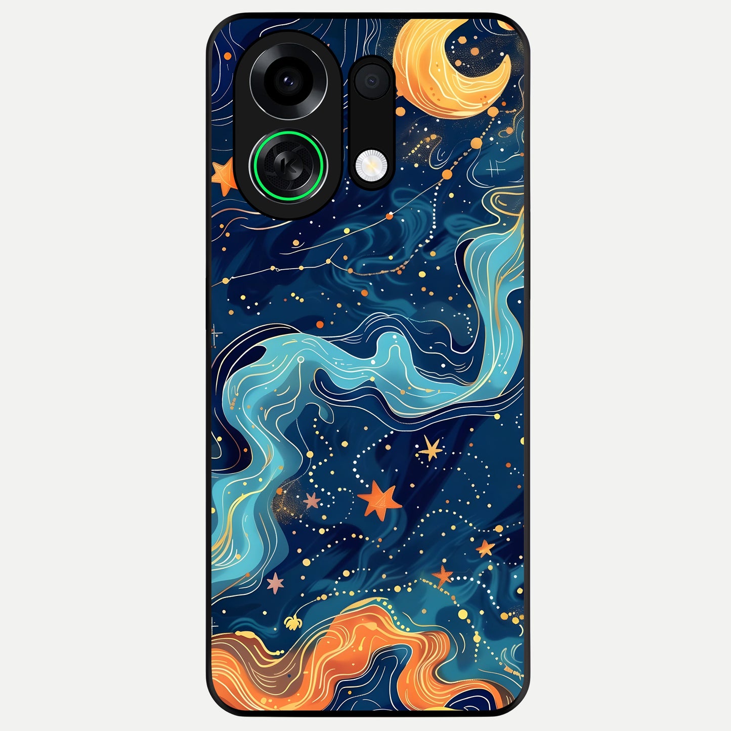  Celestial Dream Flow Glass Case For Oppo K13 Turbo back cover – full design glossy printed glass finish