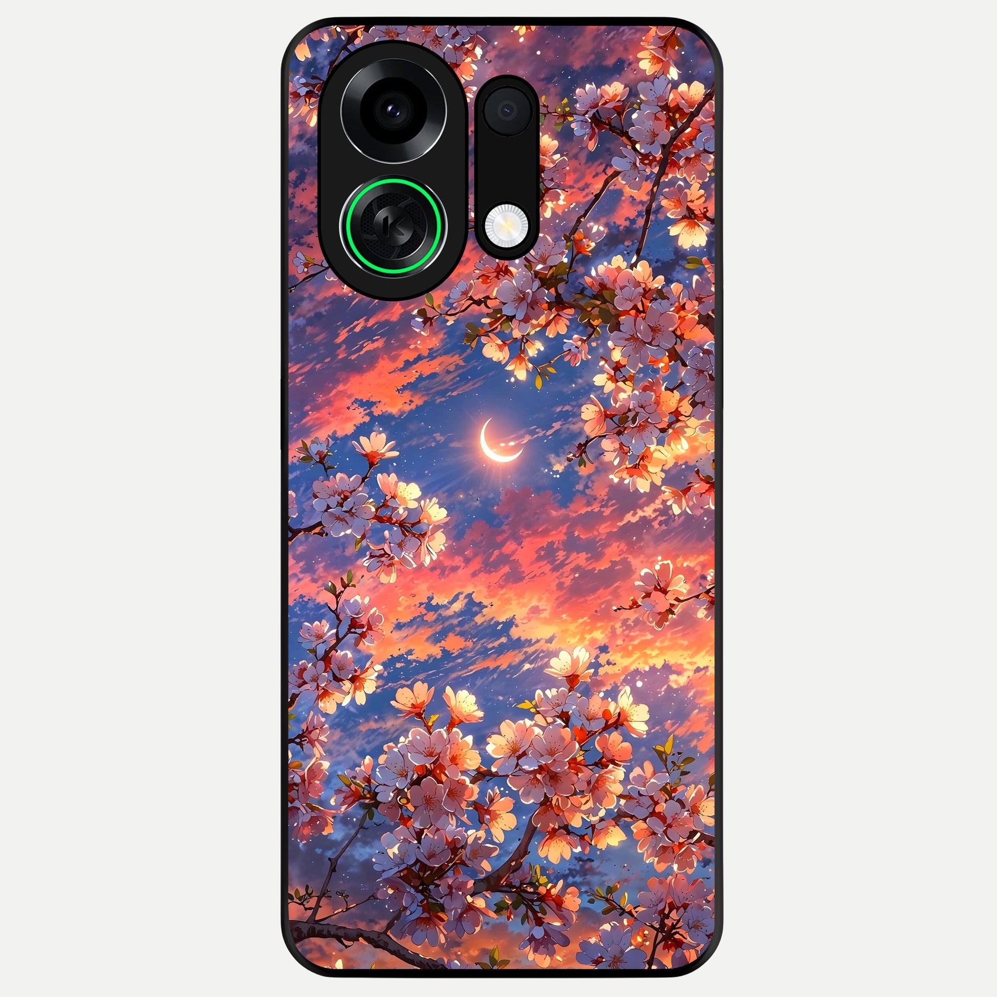  Celestial Sakura Sunset Glass Case For Oppo K13 Turbo back cover – full design glossy printed glass finish