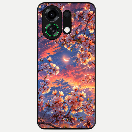  Celestial Sakura Sunset Glass Case For Oppo K13 Turbo back cover – full design glossy printed glass finish