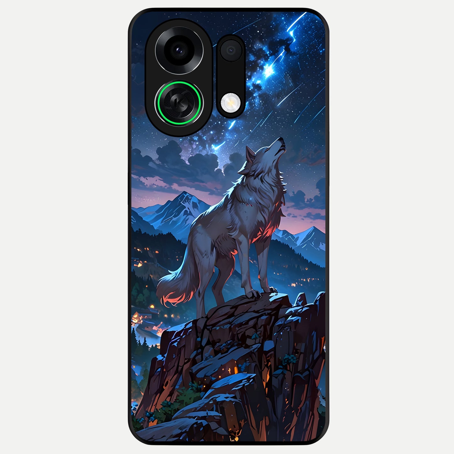  Celestial Wolf Howl Glass Case For Oppo K13 Turbo back cover – full design glossy printed glass finish