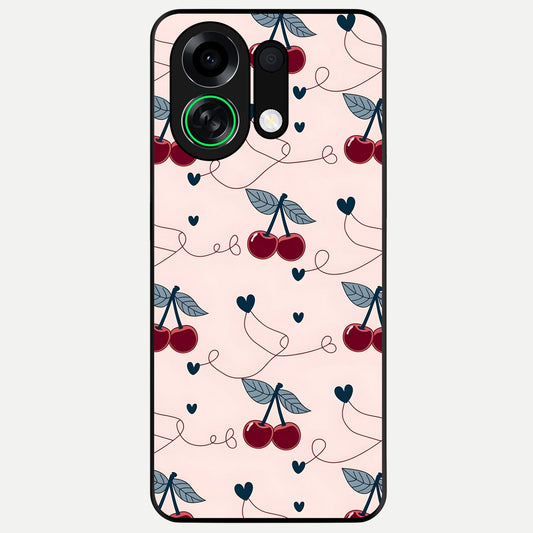  Cherry Heart Line Glass Case For Oppo K13 Turbo back cover – full design glossy printed glass finish