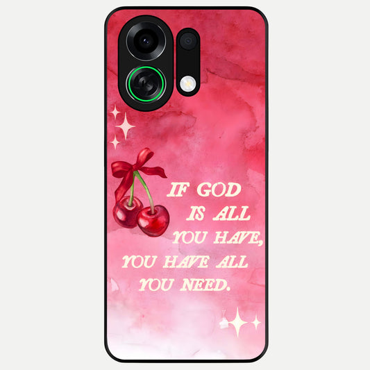  Cherry Quote Glass Case For Oppo K13 Turbo back cover – full design glossy printed glass finish