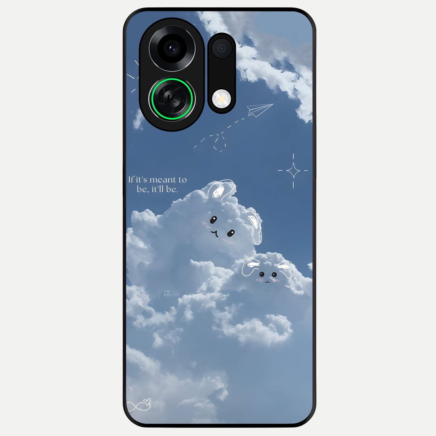  Cloud Bunny Dreams Glass Case For Oppo K13 Turbo back cover – full design glossy printed glass finish