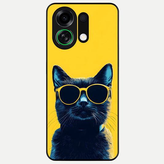  Cool Cat Vibes Glass Case For Oppo K13 Turbo back cover – full design glossy printed glass finish