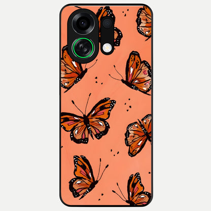  Coral Wing Butterfly Glass Case For Oppo K13 Turbo back cover – full design glossy printed glass finish