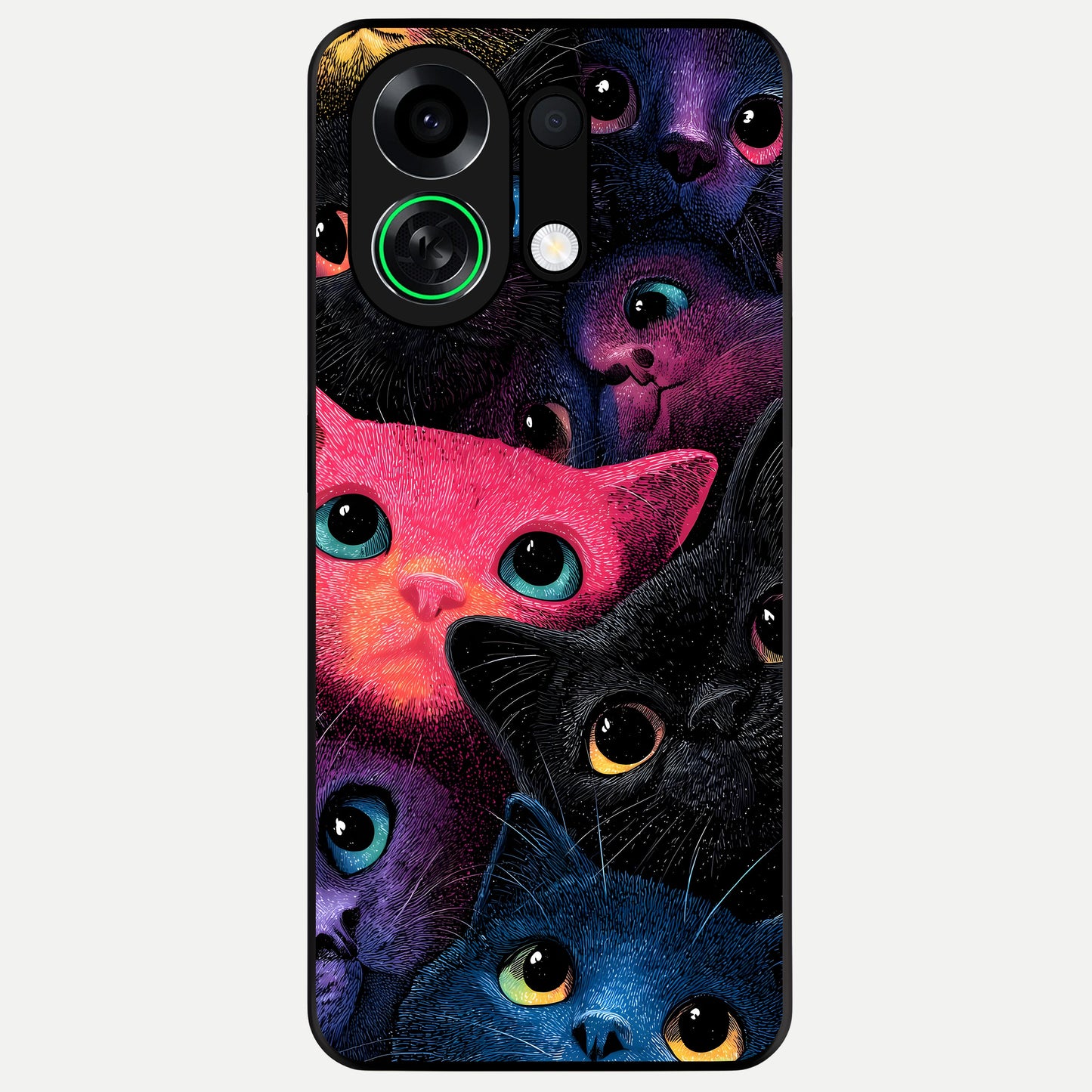  Cosmic Cats Dreams Glass Case For Oppo K13 Turbo back cover – full design glossy printed glass finish