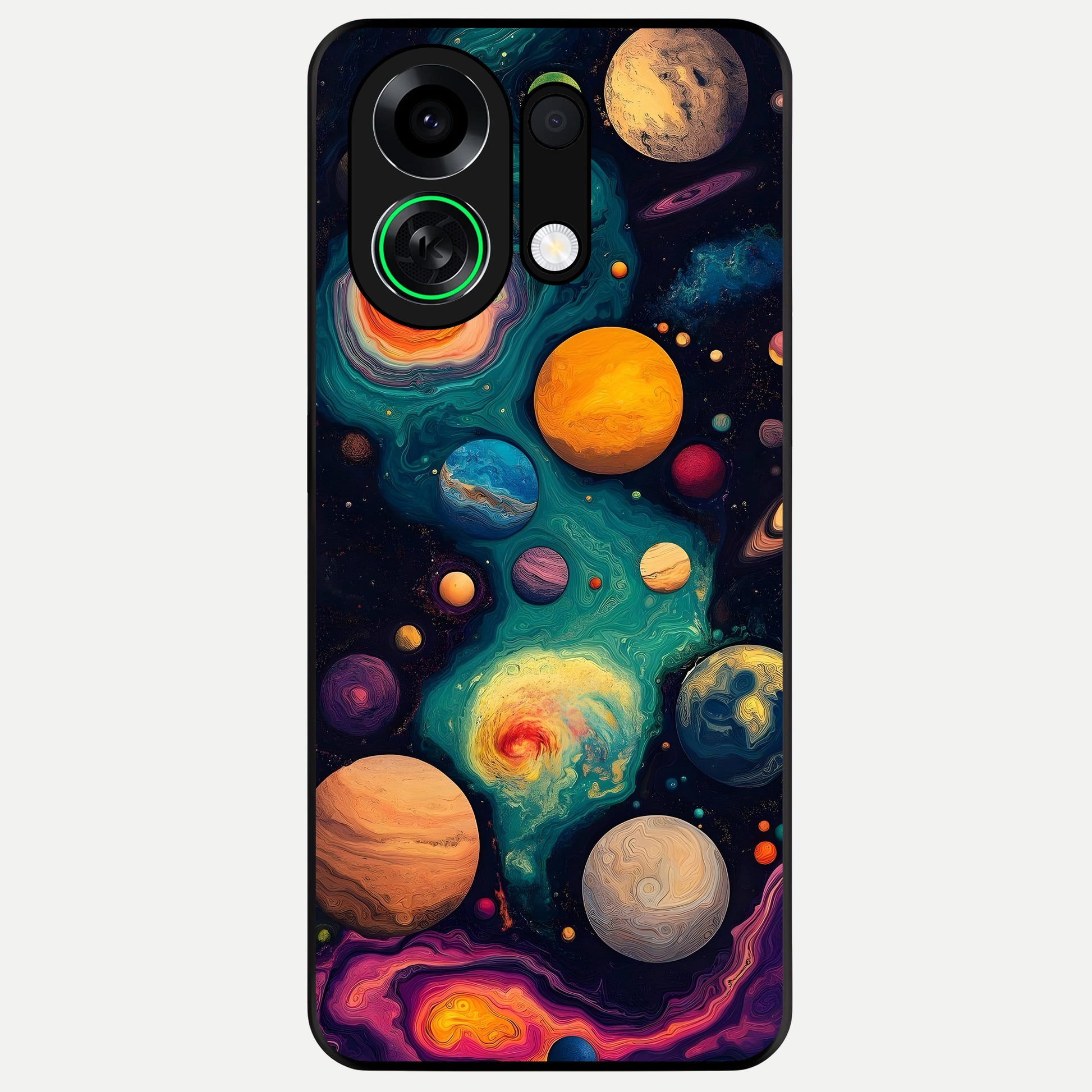  Cosmic Planet Journey Glass Case For Oppo K13 Turbo back cover – full design glossy printed glass finish