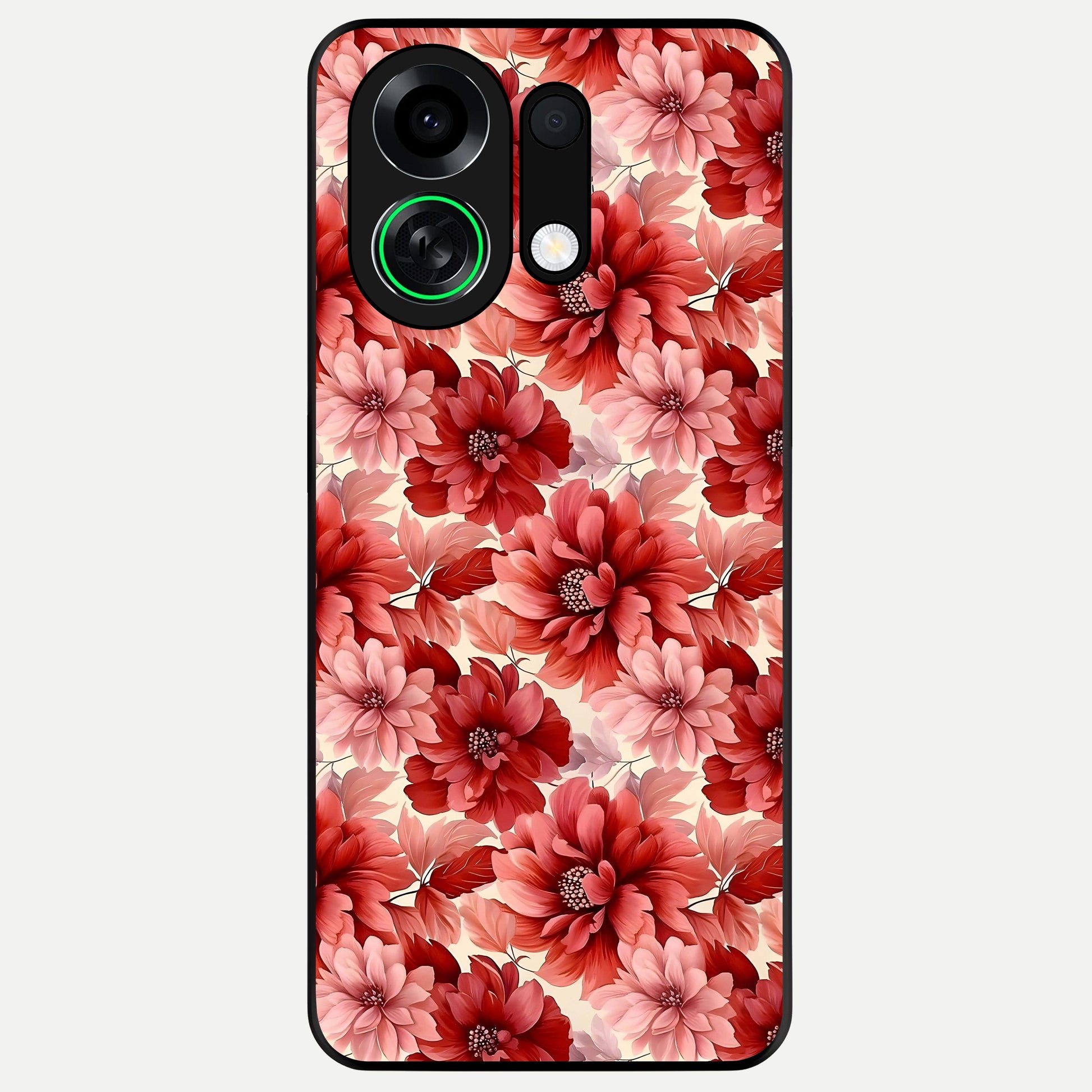  Crimson Love Petals Glass Case For Oppo K13 Turbo back cover – full design glossy printed glass finish