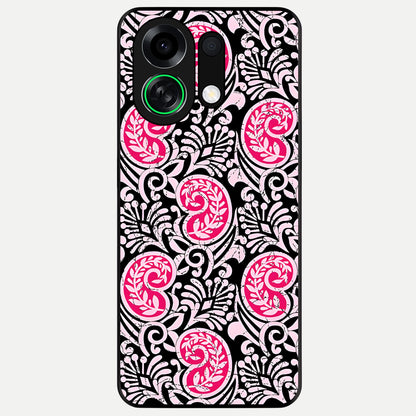  Crimson Paisley Charm Glass Case For Oppo K13 Turbo back cover – full design glossy printed glass finish