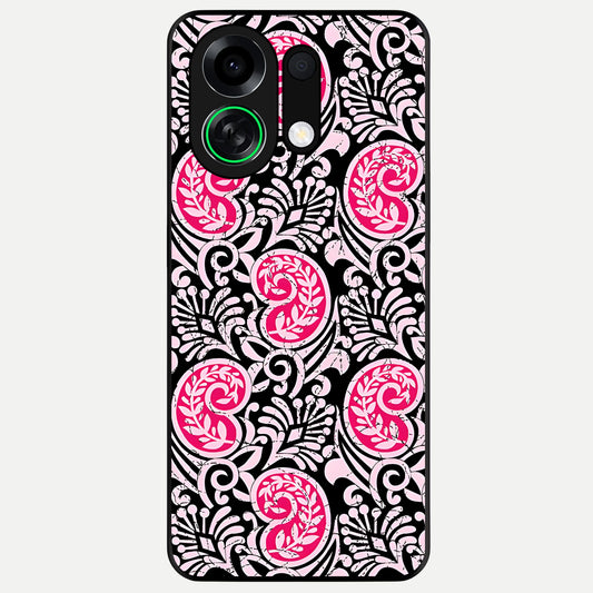  Crimson Paisley Charm Glass Case For Oppo K13 Turbo back cover – full design glossy printed glass finish