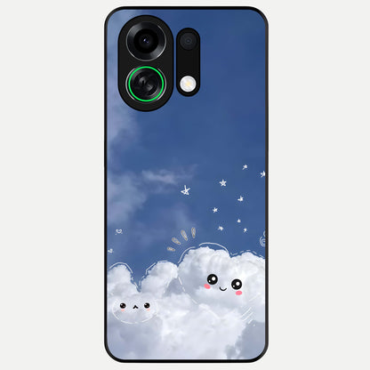  Cute Blossom Cloud Glass Case For Oppo K13 Turbo back cover – full design glossy printed glass finish