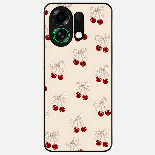  Cute Cherry Pattern Glass Case For Oppo K13 Turbo back cover – full design glossy printed glass finish