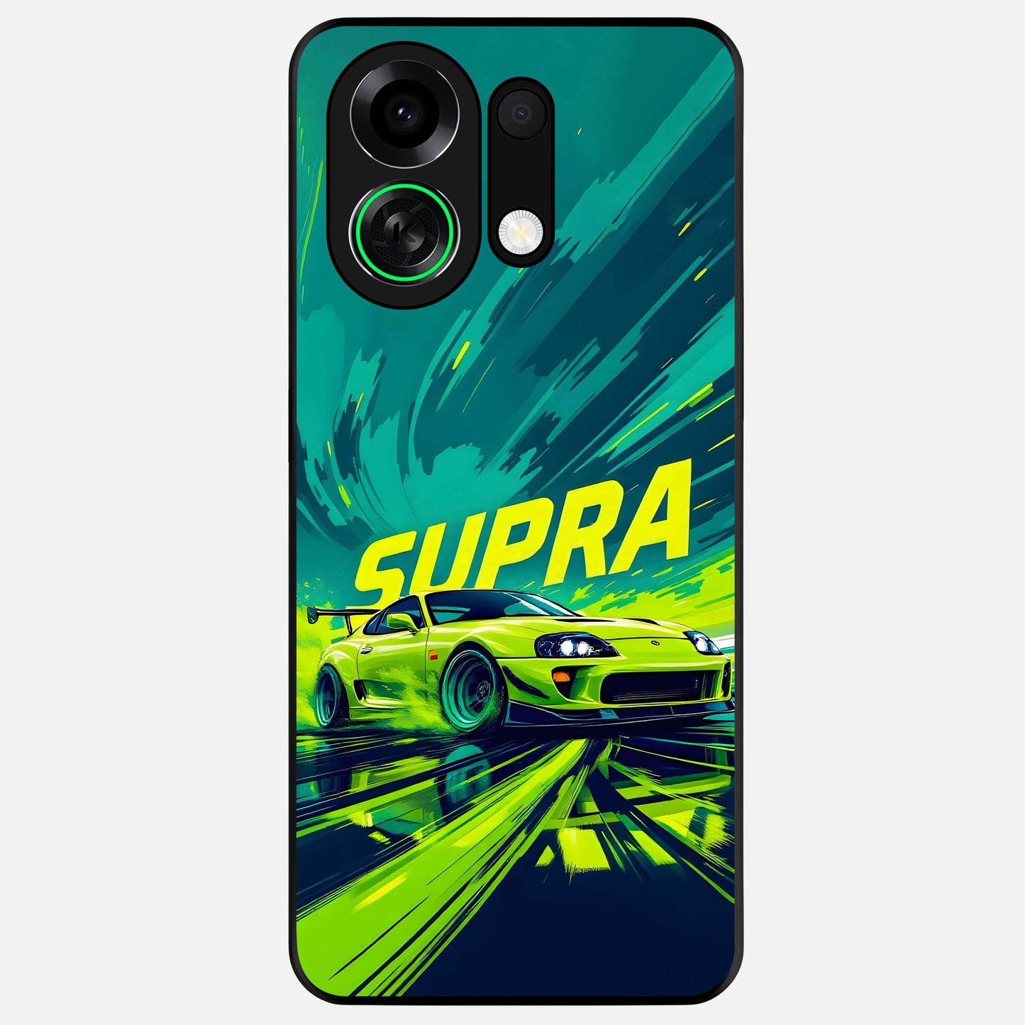  Electric Supra Thunder Glass Case For Oppo K13 Turbo back cover – full design glossy printed glass finish