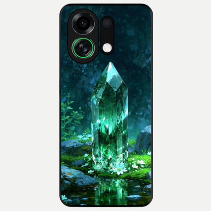  Emerald Light Crystal Glass Case For Oppo K13 Turbo back cover – full design glossy printed glass finish