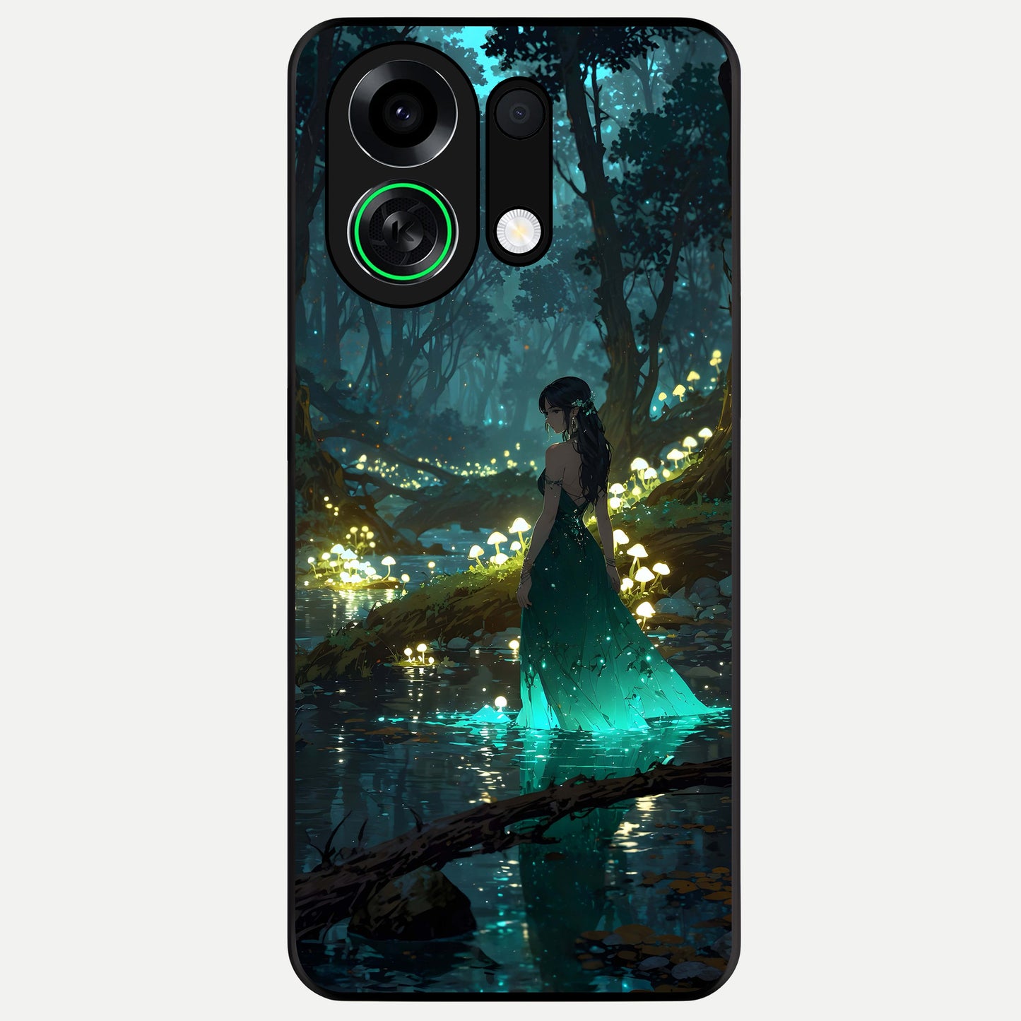  Enchanted Forest Glow Glass Case For Oppo K13 Turbo back cover – full design glossy printed glass finish
