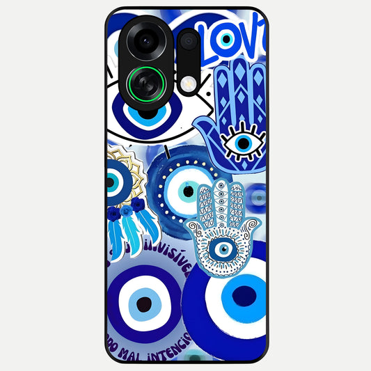  Evil Eyes Dream Glass Case For Oppo K13 Turbo back cover – full design glossy printed glass finish