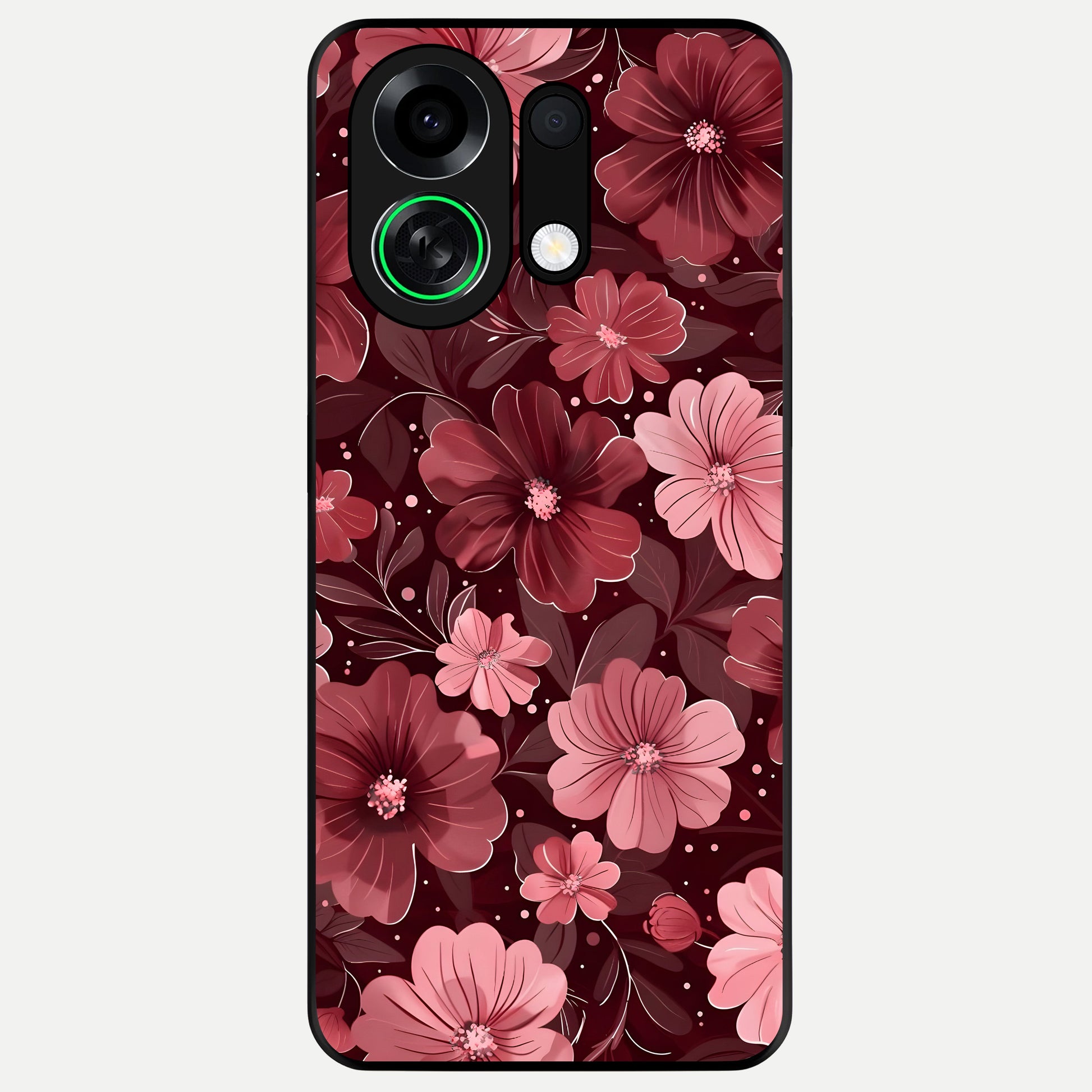  Flower Blush Bloom Glass Case For Oppo K13 Turbo back cover – full design glossy printed glass finish