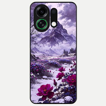  Flower Mountain View Glass Case For Oppo K13 Turbo back cover – full design glossy printed glass finish