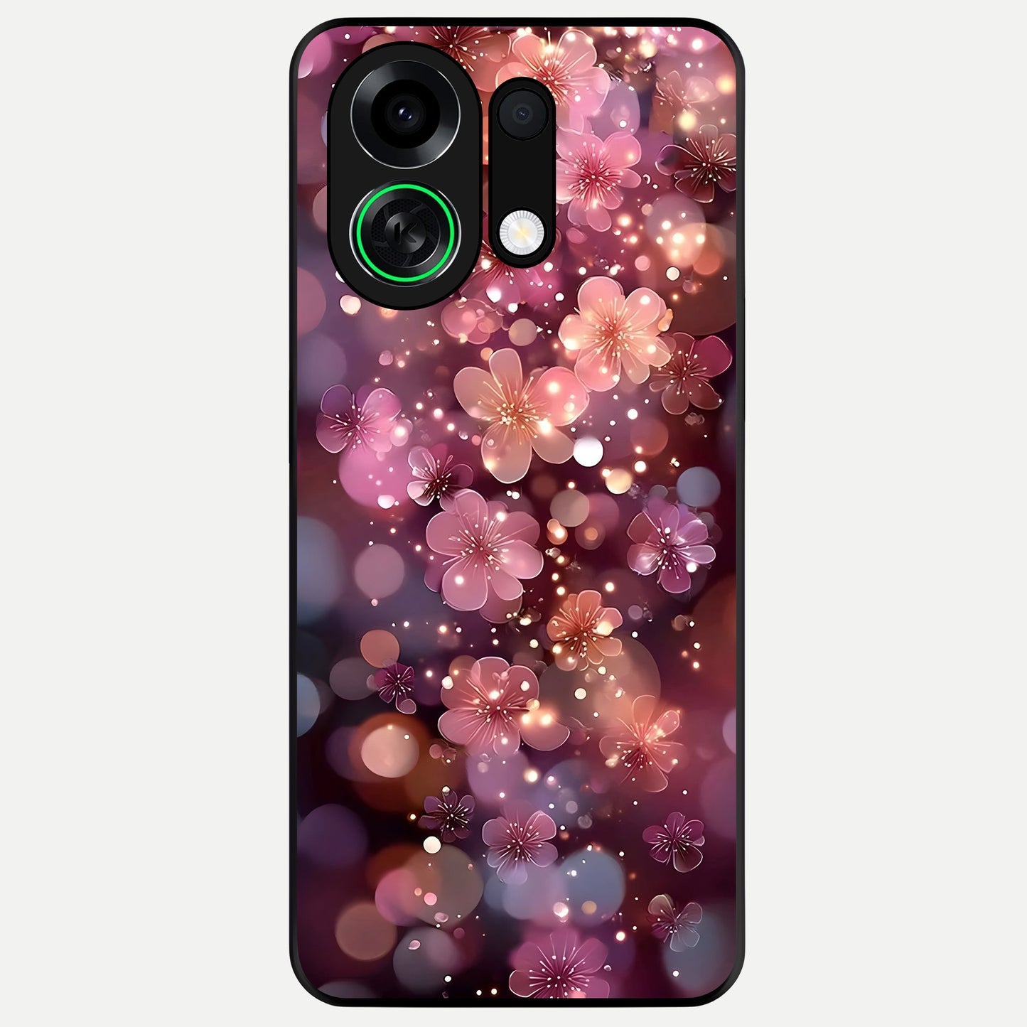  Glowing Petal Bliss Glass Case For Oppo K13 Turbo back cover – full design glossy printed glass finish