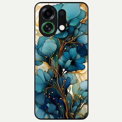  Golden Bloom Symphony Glass Case For Oppo K13 Turbo back cover – full design glossy printed glass finish