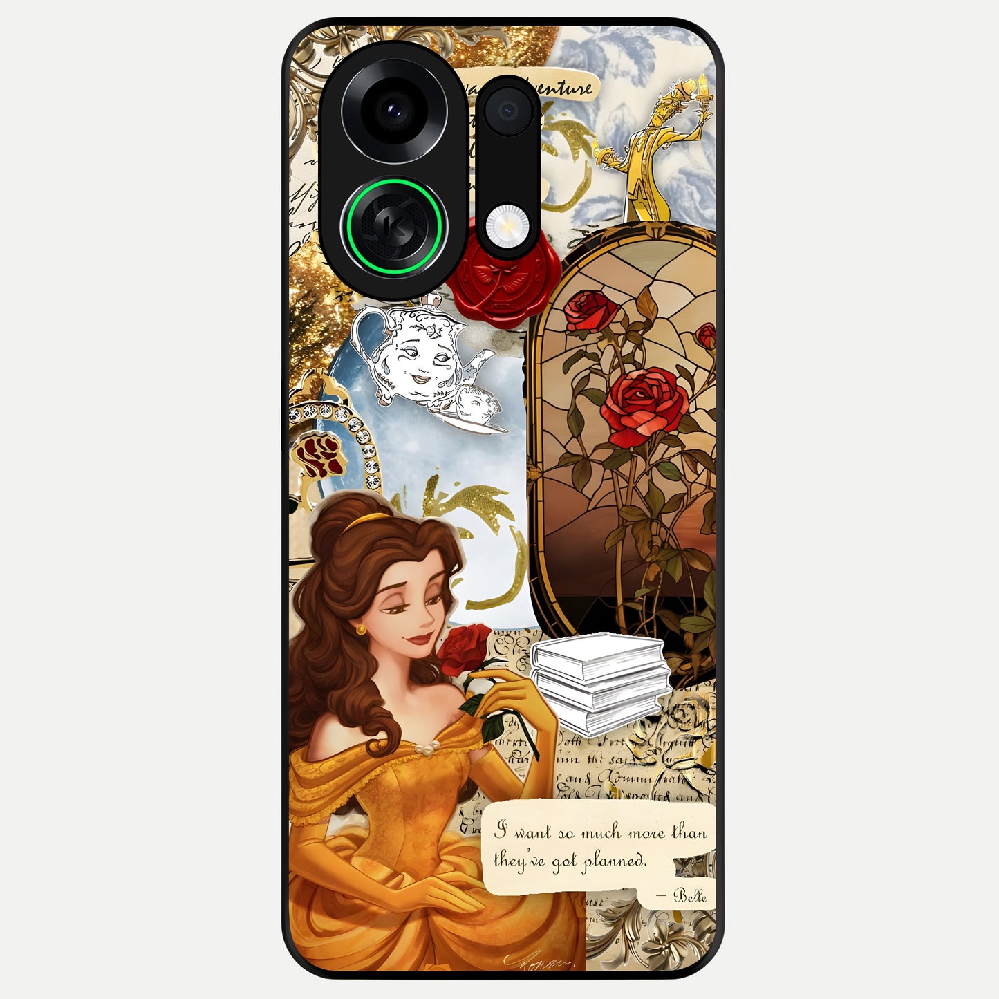 Golden Dream Belle Glass Case For Oppo K13 Turbo back cover – full design glossy printed glass finish