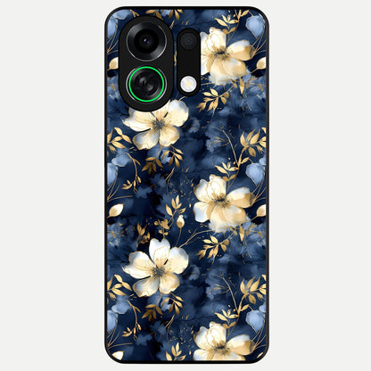 Golden Midnight Bloom Glass Case For Oppo K13 Turbo back cover – full design glossy printed glass finish