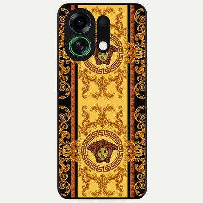  Golden Royal Heritage Glass Case For Oppo K13 Turbo back cover – full design glossy printed glass finish