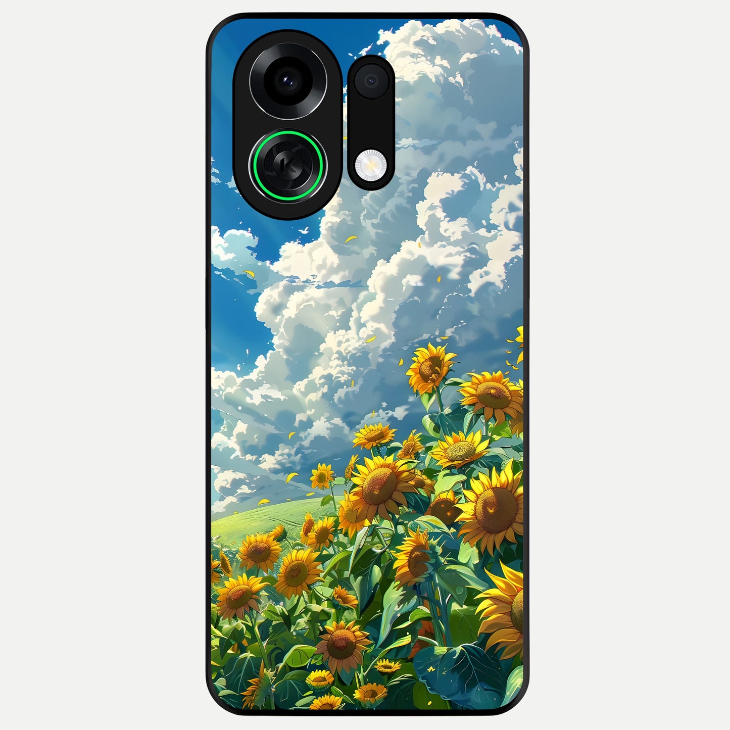  Golden Sun Glory Glass Case For Oppo K13 Turbo back cover – full design glossy printed glass finish