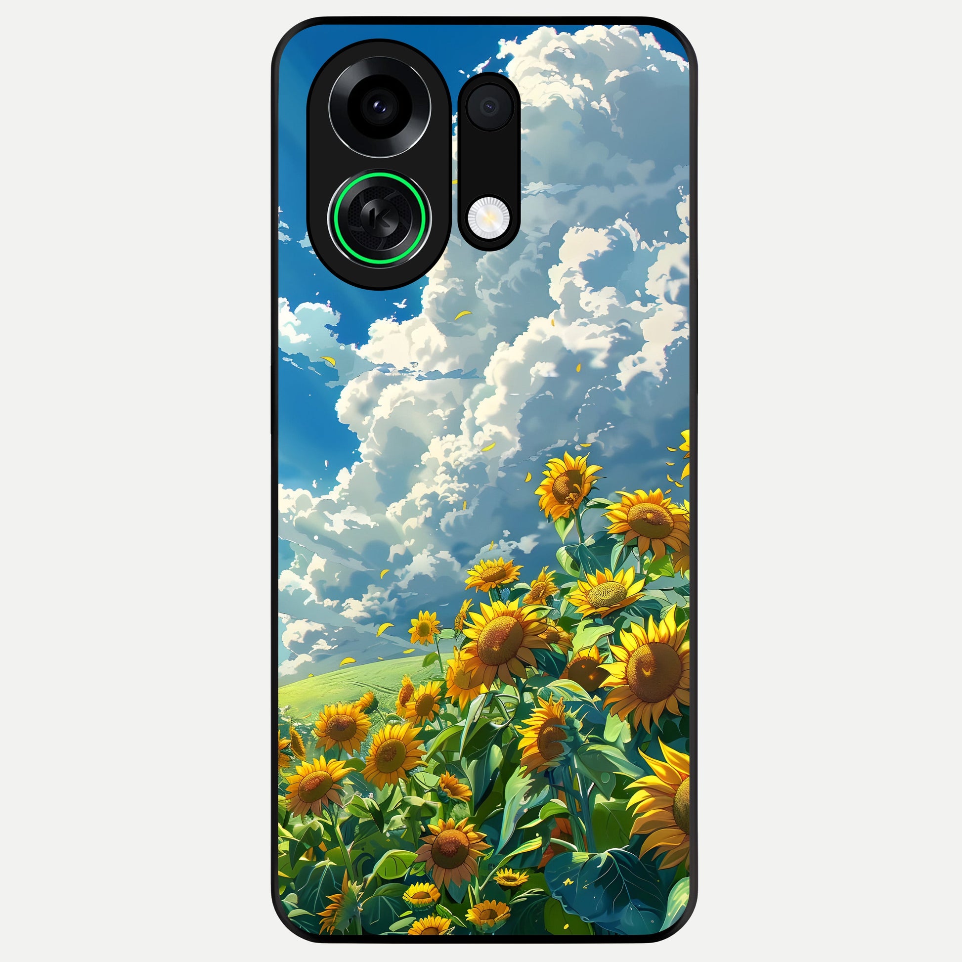  Golden Sun Glory Glass Case For Oppo K13 Turbo back cover – full design glossy printed glass finish
