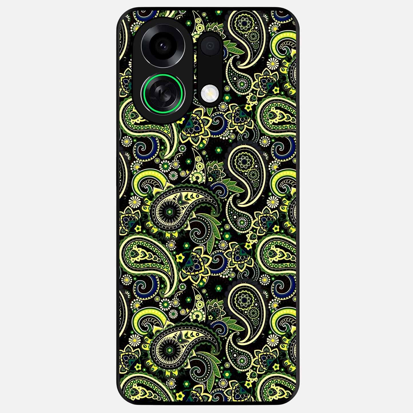  Green Lemon Glass Case For Oppo K13 Turbo back cover – full design glossy printed glass finish