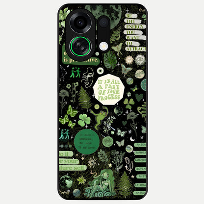  Green Mandala Pattern Glass Case For Oppo K13 Turbo back cover – full design glossy printed glass finish