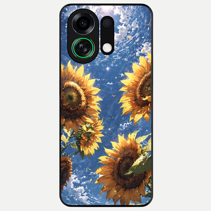  Heavenly Sunflower Rise Glass Case For Oppo K13 Turbo back cover – full design glossy printed glass finish