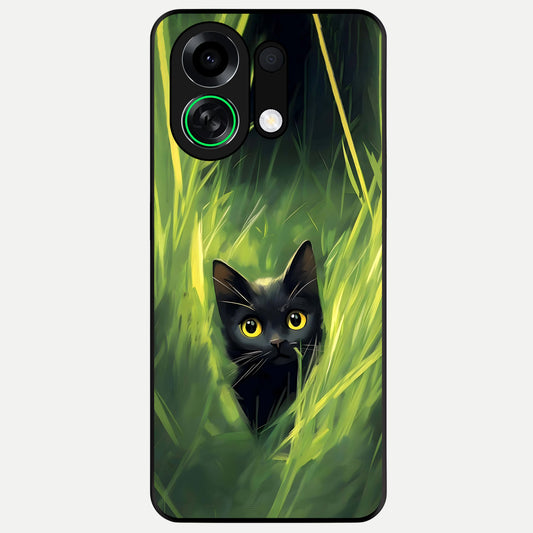  Hidden Cat Whisper Glass Case For Oppo K13 Turbo back cover – full design glossy printed glass finish