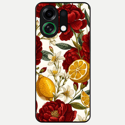  Lemon Rose Charm Glass Case For Oppo K13 Turbo back cover – full design glossy printed glass finish