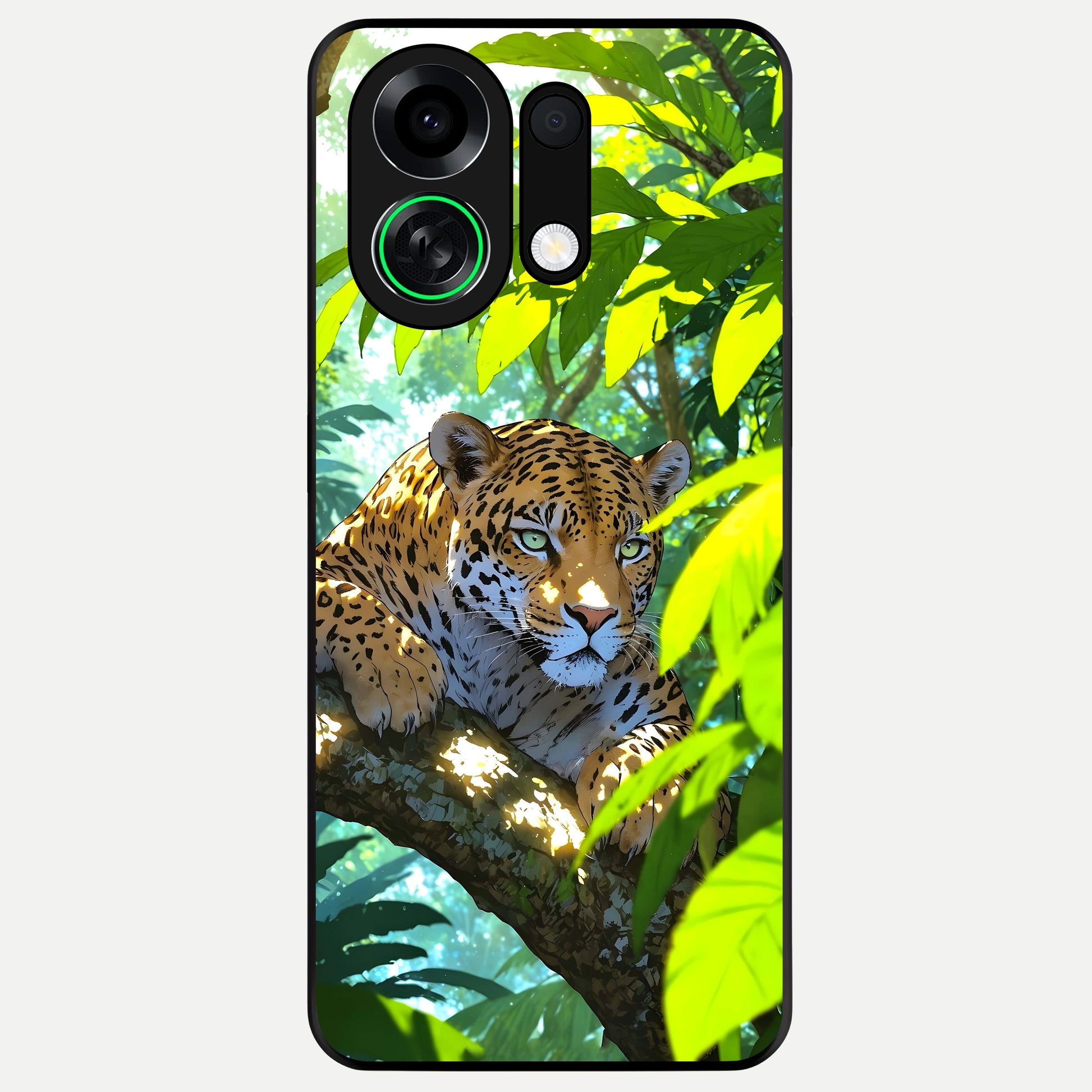  Leopard in Jungle Glass Case For Oppo K13 Turbo back cover – full design glossy printed glass finish