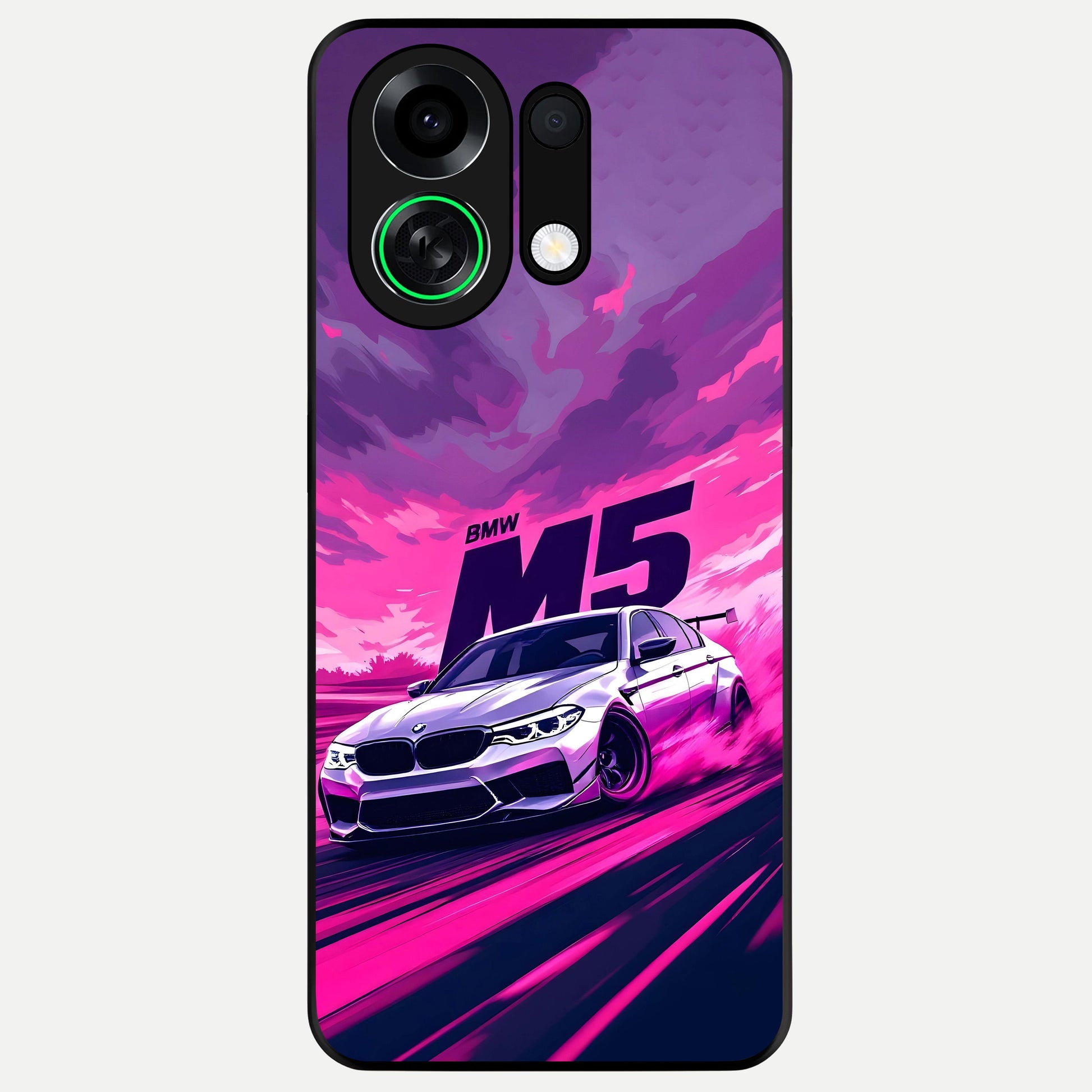  MS Neon Car Glass Case For Oppo K13 Turbo back cover – full design glossy printed glass finish